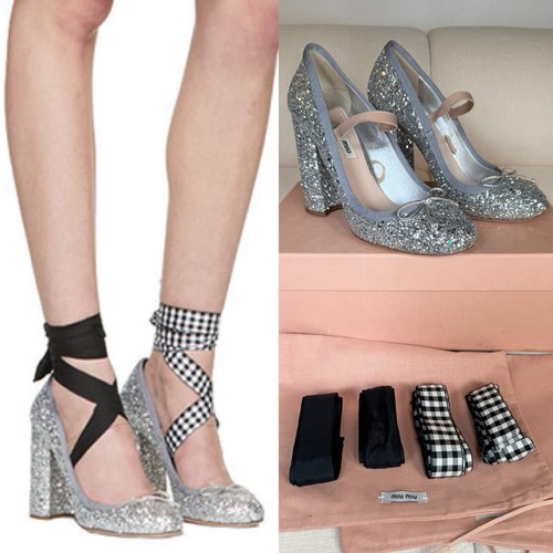 Miu ballerina argento - miu,