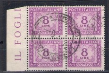 1955-81 Italia - Repubblica - Marcatore fiscale n. 112 - 8 Lire Stelle - Blocco di Quattro - U