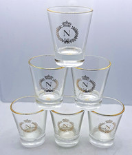 NAPOLEON 6 BICCHIERI DA BRANDY-COGNAC BORDO ORO ANNI 70