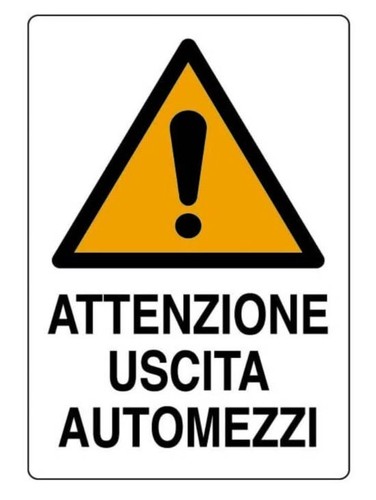 Cartello attenzione uscita - cartello,