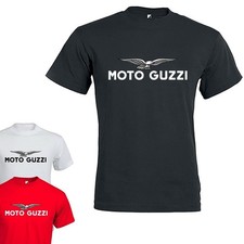 T-Shirt Maglietta per Motoguzzi Fan Club Tshirt Moto Guzzi Bianca Rossa Nera