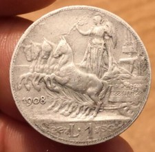1 Lira 1908 Quadriga Veloce