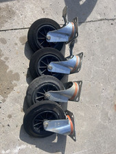 Ruote 200mm piroettanti industriali Piene Girevoli con Piastra per Carrelli 4pz