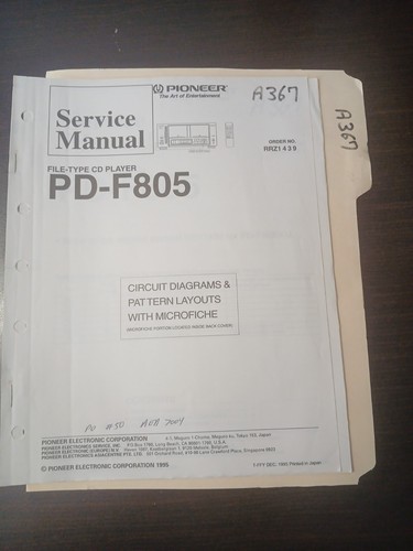 Pioneer f805 manuale di - pioneer,