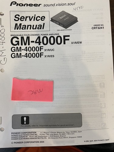 Pioneer 4000g gm4000f - pioneer, gm-4000g