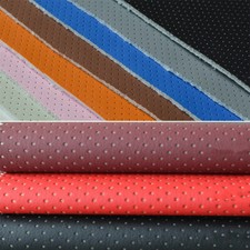 Tessuto Pelle Pu Spugna Traforata Trapuntato Tappezzeria Auto Materiale Cucito 50x138cm