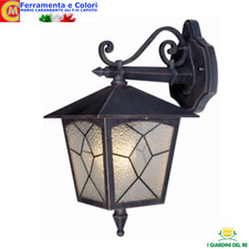 Lanterna da Giardino Lampada da Parete Applique da Esterno a Muro Bronzo Antico