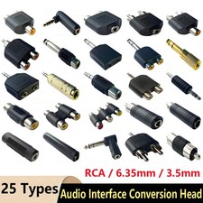 Adattatore sdoppiatore audio presa RCA/6,35/3,5mm stereo jack a 2x RCA phono femmina