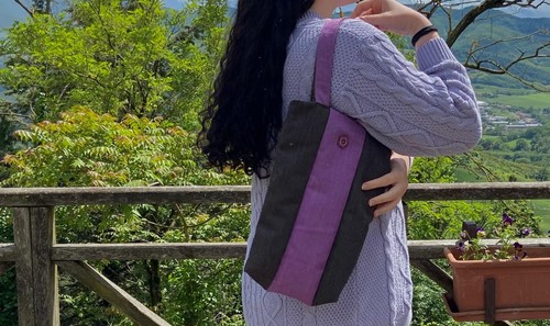 Borsa fatta mano righe - a,