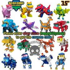 Gogo Dino Mini Dinosauro Trasforma Robot Figure Bambini Ragazzo Veicolo Giocattoli Auto 3,5"