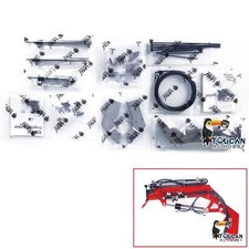 LESU Braccio Prolungato in Metallo di 1/14 Gru Idraulica per RC Dumper Camion Modellino Auto