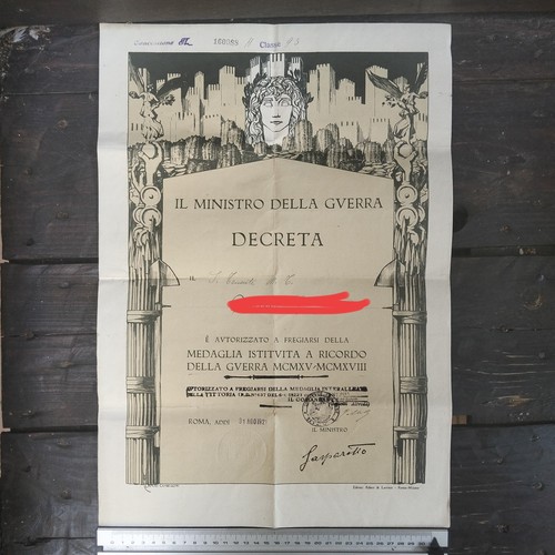 Decreto guerra 1921 medaglia - decreto,