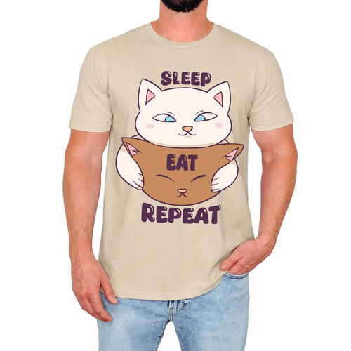 Shirt uomo sleep eat - uomo, repeat