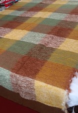 Plaid in lana tipo Mohair disegno a scacchi anni '70