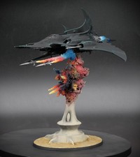 Warhammer 40k Esercito Drukhari Razorwing Jetfighter Base Personalizzata Completamente Dipinta