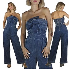 Tuta denim jeans donna blu