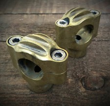 Manubrio Moto Ottone Solido 1" Basso Riser Bobber Chopper Personalizzato Harley 35mm