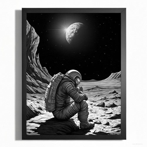 Poster astronauta solitario - astronauta,