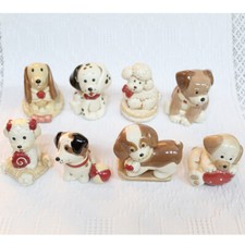 WALD bomboniere animali cuccioli cani Kergres rifinite a mano 8 pezzi assortite