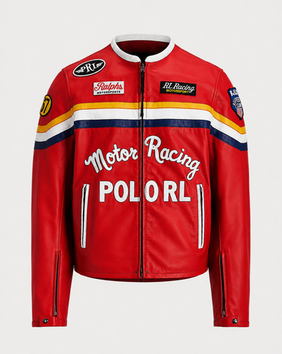 Giacca pelle rossa lauren - giacca,