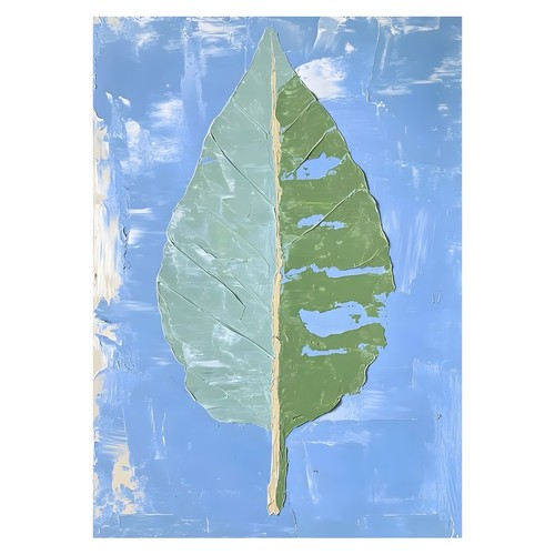 Poster astratto blu foglia - poster,