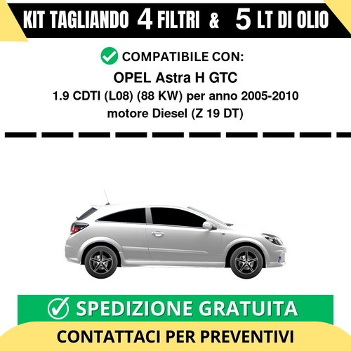 Tagliando per opel astra - h, gtc