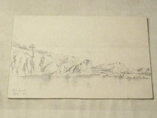 Abel JAMAS (1862-1940) SUPERBO DISEGNO PAESAGGIO MARINO AGAY COTE di AZUR FREJUS