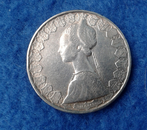 Moneta argento 500 lire con - argento,