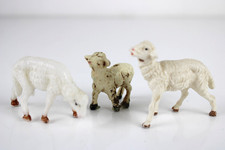 Set 3x Pecore per Presepe in Plastica Animali Pastorali Natività Pascolo Natale