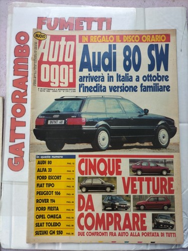 Auto oggi 278 audi 80 - l'audi, sw