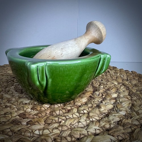 Mortaio spezie ceramica - , verde