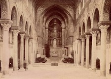 Monreale Palermo Interno del Duomo Foto originale Albumina 1890c L874