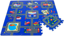 Tappeto Di Gioco Puzzle Strada Città Di 9 Pezzi a 30 X 30Cm, Nuovo Modello (Pomp