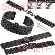 CINTURINO METALLO 7 BANDE CHIUSURA FIBIA FARFALLA SAMSUNG GEAR S3 CLASSIC NERO