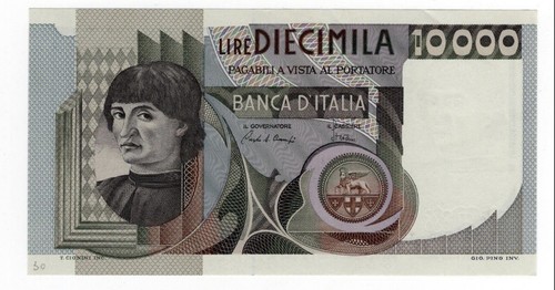 Banconota 10000 lire castagno - banconota,