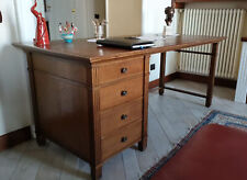 Scrivania stile neoclassico con cassettiera in noce nazionale, mis cm 180x80x75