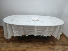 Antica Tovaglia E Tovaglioli rettangolare ricamata epoca inizi 900 vintage Tov13