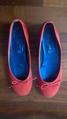 Ballerine camoscio rosse 40 - camoscio,