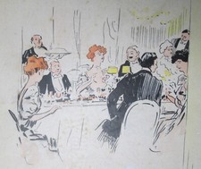 PIETRO SCOPPETTA ILLUSTRAZIONE ORIGINALE ANNI 1910 ca DISEGNO SU CARTONCINO C6