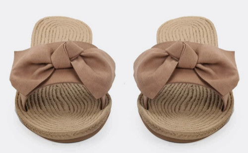 Sandalo donna slide beige