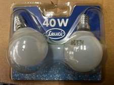 Lampadine Leuci 40w E14 230V Sfera Opalizzata incandescenza confezione 2 pezzi