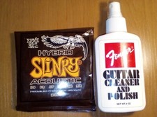 CORDE ERNIE BALL 0.52 HYBRID SLINKY CHITARRA ACUSTICA + FENDER SPRAY