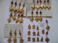 LOTTO ORECCHINI A MONACHELLA CIONDOLI VINTAGE ANNI 80 CON SEGNI TEMPO VEDI LEGGI