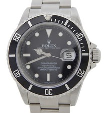 Orologio Rolex Submariner Data Acciaio Inox Lunetta Nera Quadrante SEL Senza Fori 16610T