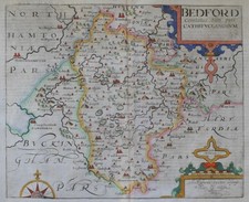 BEDFORDSHIRE Mappa originale