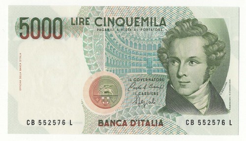 5000 lire bellini - lire, decr