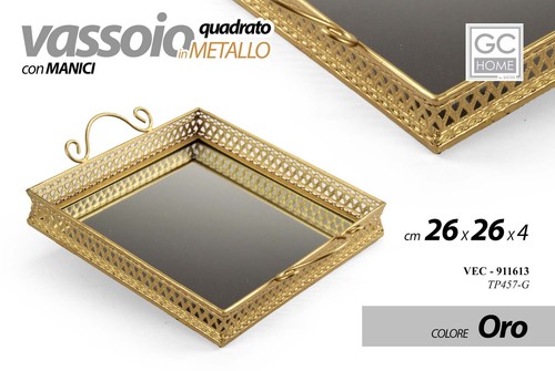 Vassoio metallo specchio vetro - metallo,