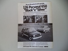 advertising Pubblicità 1979 FIAT 126 PERSONAL 650 BLACK e SILVER