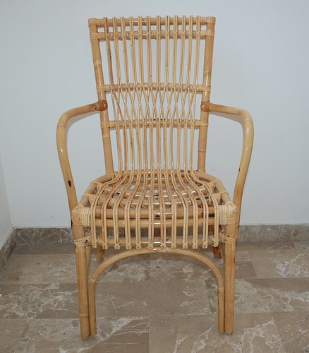 Sedia legno vimini giunco - legno, in