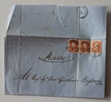 1859 LOMBARDO-VENETO lettera MANTOVA-REVERE+5X3 SOLDI-STRISCIA di 3+1° TIPO-977